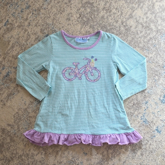 Trotter St. Other - Trotter St. Kids Girls Size 5‎ Striped Emroidered Ruffle Trim Tunic